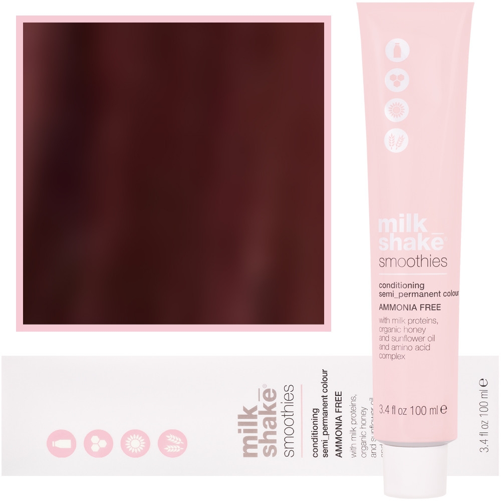 Milk Shake Smoothie Semi-Perm – farba do włosów bez amoniaku, paleta kolorów, 100ml 5,6 | 5R || Jasny Czerwony Brąz