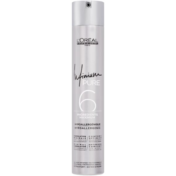 Loreal Infinium Pure 4 Extra Strong - lakier bezzapachowy dodaje blasku i objętości, 500ml