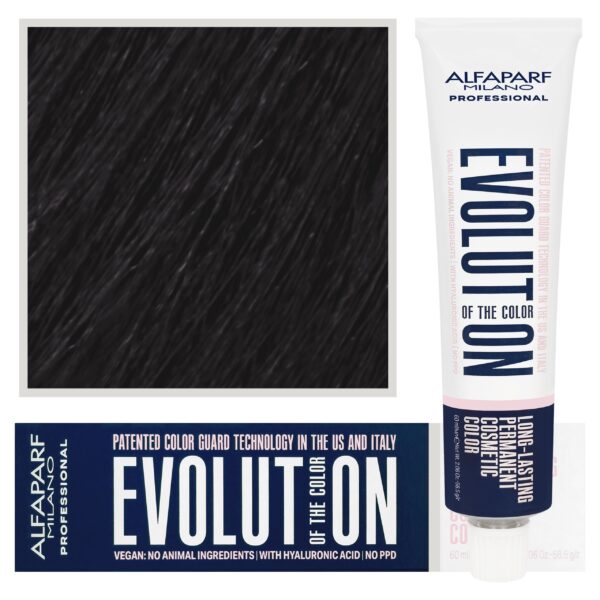 Alfaparf Evolution - wegańska farba do koloryzacji włosów, 60ml 2 | Najciemniejszy Naturalny Brąz