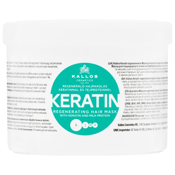 Kallos Keratin Mask - odbudowująca maska do włosów zniszczonych, 500ml