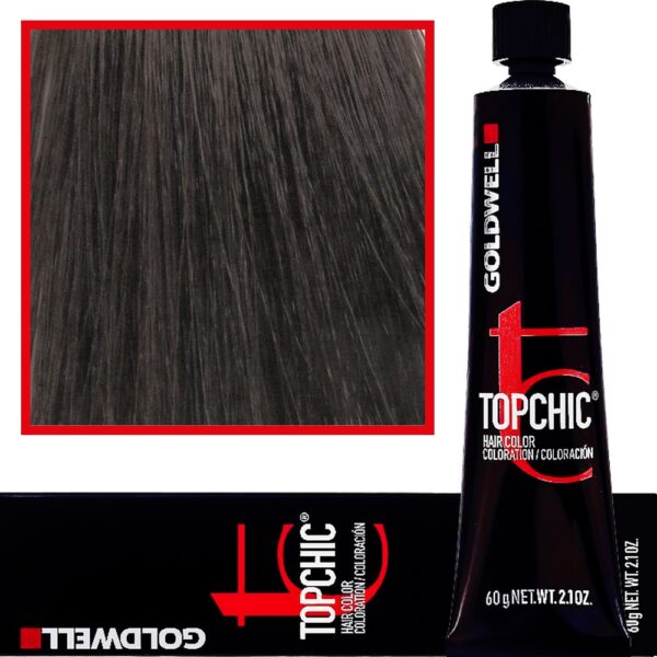 Goldwell Topchic - profesjonalna farba do włosów, 60ml 5-BM Wyrafinowany Matowy Średni Brąz