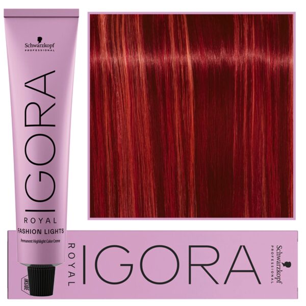 Schwarzkopf Professional Igora Royal Fashion Lights – nadająca blasku farba do włosów, 60ml L-88  |  Czerwony Ekstra