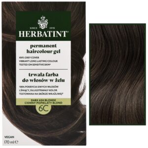 Herbatint Permanent Haircolour Gel – trwała, ziołowa farba do włosów w żelu, 170ml 6C | Ciemny Popielaty Blond