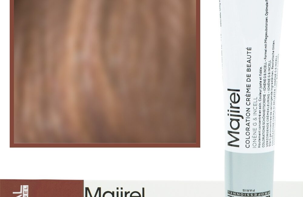 Loreal Majirel - profesjonalna farba do włosów, paleta kolorów, 50ml 6.32 Ciemny Blond Złocisto-Opalizujący
