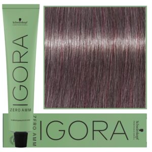 Schwarzkopf Professional Igora Zero Amm - profesjonalna farba do włosów bez amoniaku, 60ml 8-19  |  Jasny Blond Cendre Fioletowy