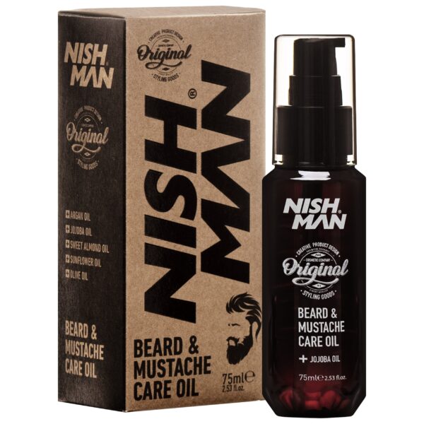 Nishman Beard&Mustache Care Oil - olejek do brody i wąsów, 75ml