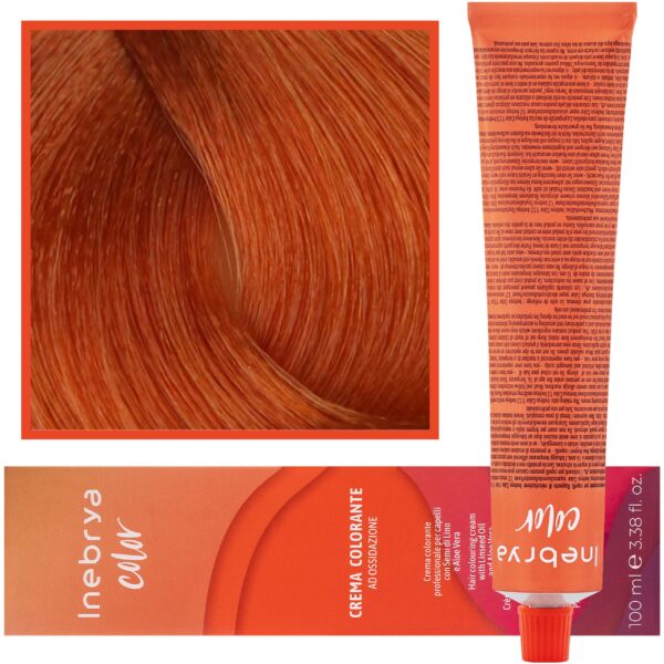 Inebrya Color - farba krem koloryzujący do włosów, 100ml 8/34 | Jasny Złoty Miedziany Blond