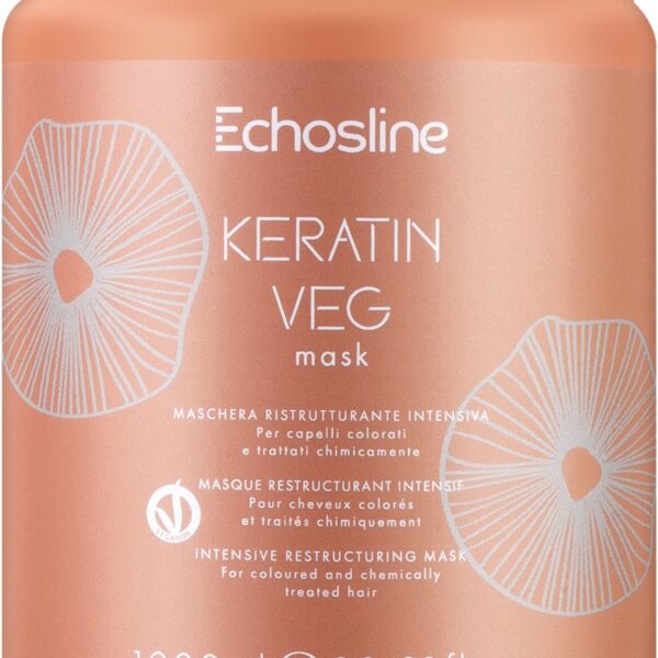 Echosline Keratin Veg Mask - wegańska maska do włosów z keratyną, 1000ml