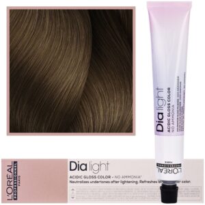 Loreal Dia Light - profesjonalna farba do włosów, 50ml 7.23 Blond Opalizująco-Złocisty