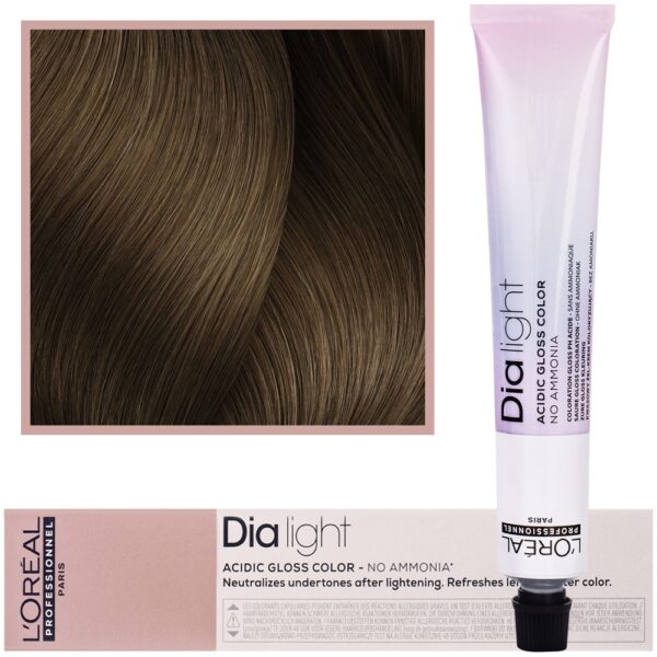 Loreal Dia Light - profesjonalna farba do włosów, 50ml 7.23 Blond Opalizująco-Złocisty