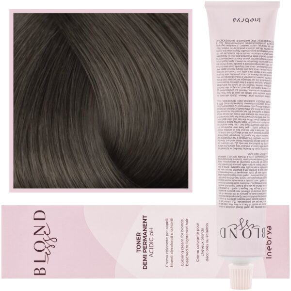 Inebrya Blondesse Toner - toner do włosów, neutralizujący żółte refleksy, 100ml DT03 | Metaliczny Ciemny Szary Perłowy