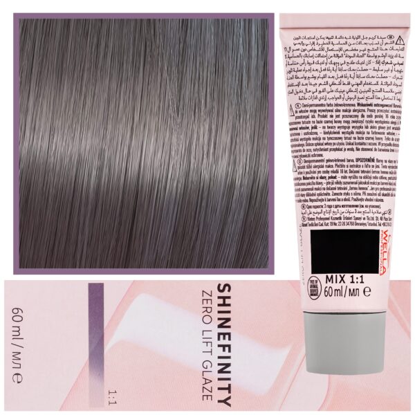Wella Shinefinity Zero Lift Glaze - profesjonalna farba do włosów, 60ml 04/12 | Średni Popielaty Matowy Brąz