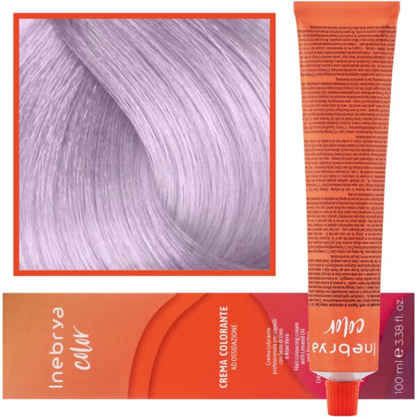 Inebrya Color - farba krem koloryzujący do włosów, 100ml 10/02 | Jasny Platynowy Fioletowy Pastelowy Blond