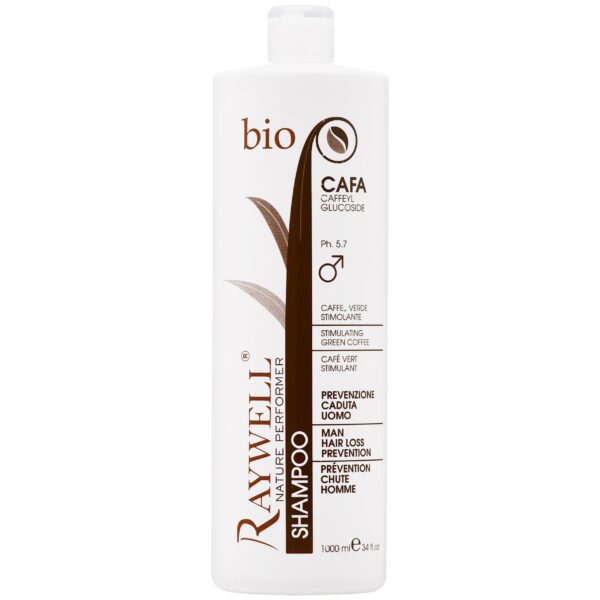 Raywell Bio Coffee Anti Hair Loss - szampon dla mężczyzn przeciw wypadaniu włosów, 1000ml