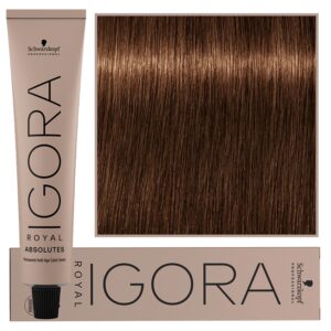 Schwarzkopf Professional Igora Royal Absolutes - trwała farba do włosów z kolagenem, 60ml 6-460 | Ciemny Blond Beżowo Czekoladowo Naturalny