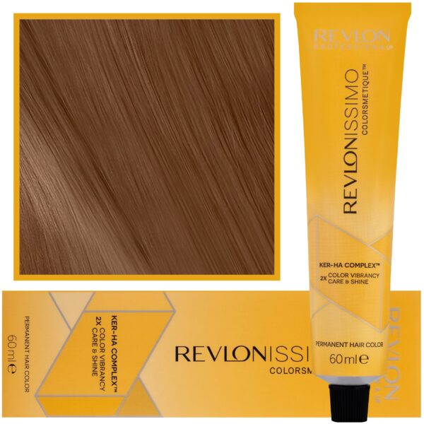 Revlon Revlonissimo Colorsmetique High Coverage - profesjonalna farba do siwych włosów, 60ml HC 6,34 | Ciemny Złoty Miedziany Blond