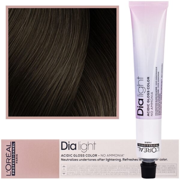 Loreal Dia Light - profesjonalna farba do włosów, 50ml 6.13 Ciemny Blond Popielato-Złocisty