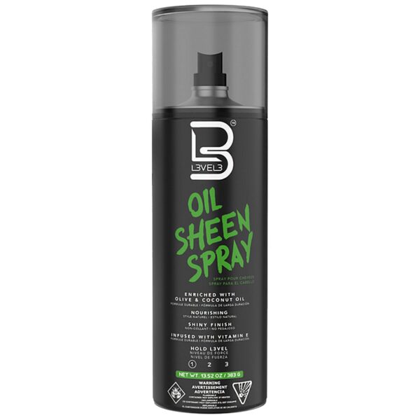 LEVEL3 Oil Sheen - lekki spray nabłyszczający do stylizacji włosów, 383g