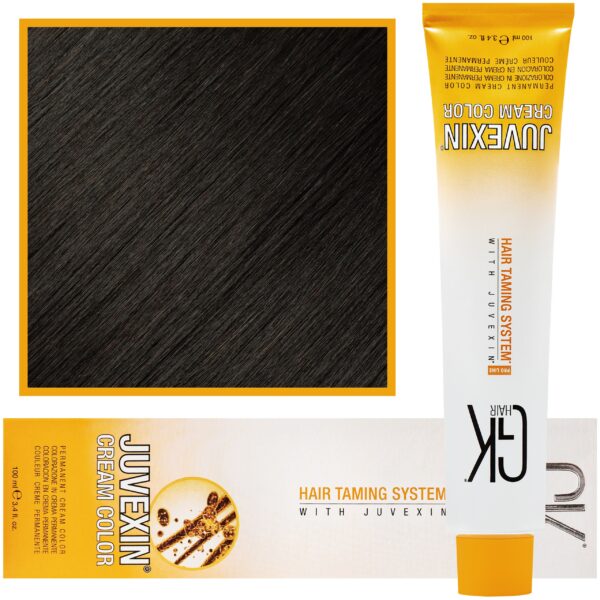 GK Hair Juvexin - farba do koloryzacji włosów z keratyną, 100ml 3 | Ciemny Brąz