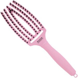 Olivia Garden Finger Brush Combo Medium, szczotka z włosiem dzika do rozczesywania, różne kolory Soft Pink | Delikatny Róż