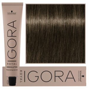 Schwarzkopf Professional Igora Royal Absolutes - trwała farba do włosów z kolagenem, 60ml 7-10 | Naturalny Średni Blond Cendre