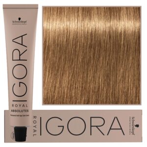 Schwarzkopf Professional Igora Royal Absolutes - trwała farba do włosów z kolagenem, 60ml 8-50 | Jasny Blond Złoty Naturalny