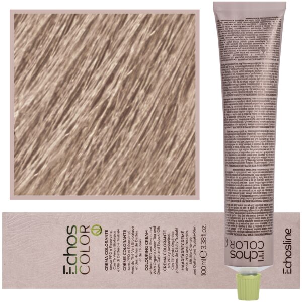 Echosline Echos Color Colouring Cream - wegańska farba do włosów, 100ml 10,7 | Piaskowy Platyowy Blond