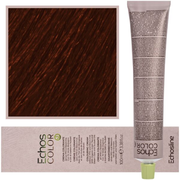 Echosline Echos Color Colouring Cream - wegańska farba do włosów, 100ml 7,4 | Miedziany Średni Blond