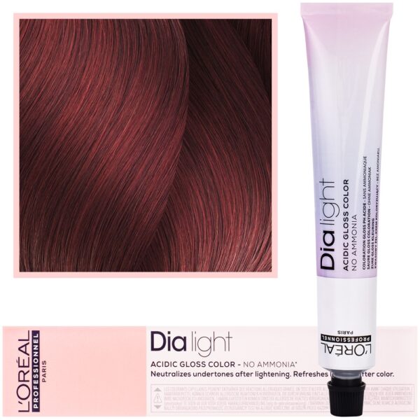 Loreal Dia Light - profesjonalna farba do włosów, 50ml 6.66 Ciemny Blond Czerwony Głęboki