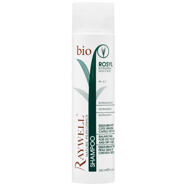 Raywell Bio Rosyl Balancing - szampon do włosów przetłuszczających się i suchych, 250ml