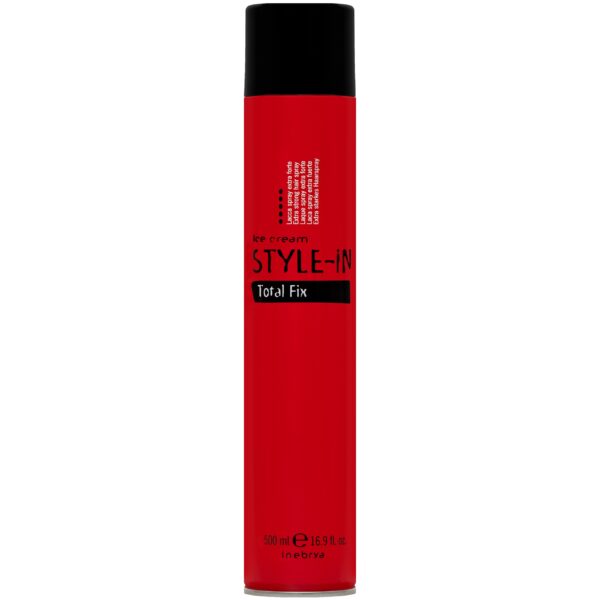 Inebrya Style-In Total Fix - szybkoschnący extra mocny lakier do włosów, 500ml