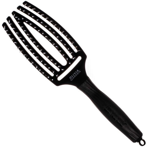 Olivia Garden Finger Brush Combo Medium, szczotka z włosiem dzika do rozczesywania, różne kolory Black | Czarny