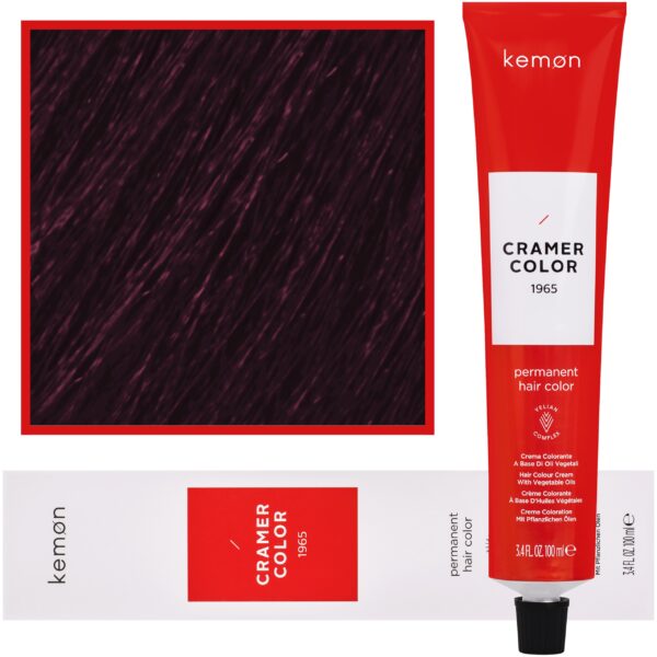 Kemon Cramer Color – kremowa farba do włosów z olejem kokosowym, 100ml 5.77 | Jasny Głęboki Fioletowy Brąz