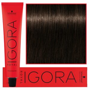 Schwarzkopf Professional Igora Royal - trwała farba do włosów o innowacyjnej formule, 60ml 4-0 | Średni Brąz Naturalny