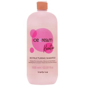 Inebrya Ice Cream Keratin Restructuring - szampon do włosów suchych i puszących się, 1000ml