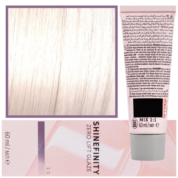 Wella Shinefinity Zero Lift Glaze - profesjonalna farba do włosów, 60ml 09/13 | Bardzo Jasny Popielaty Złocisty Blond