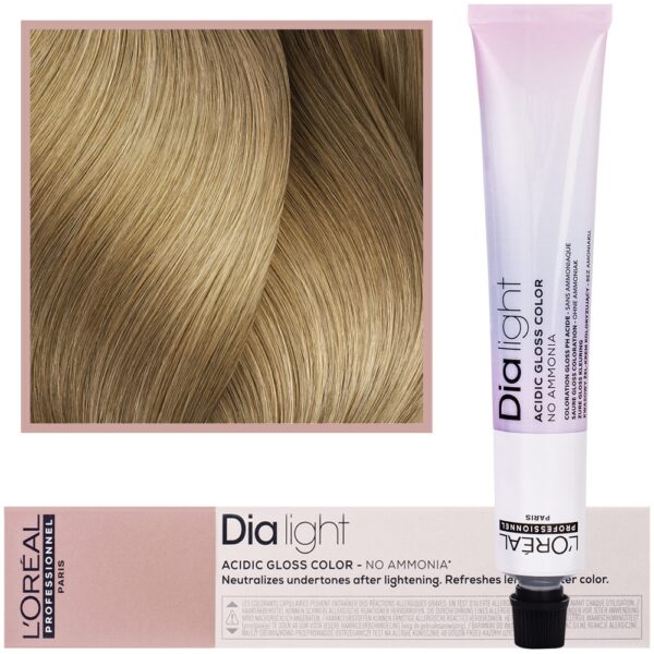 Loreal Dia Light - profesjonalna farba do włosów, 50ml 9.31 Bardzo Jasny Blond Złocisto-Popielaty