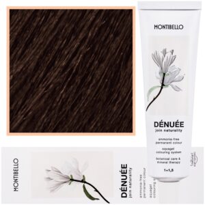 Montibello Denuee – naturalna wegańska farba do włosów bez amoniaku, 60 ml 5,66 | Lekko Intensywny Brązowy Brąz