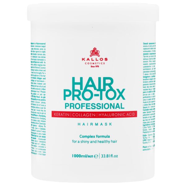 Kallos Hair Pro-Tox Mask - maska z kolagenem i kwasem hialuronowym, 1000ml