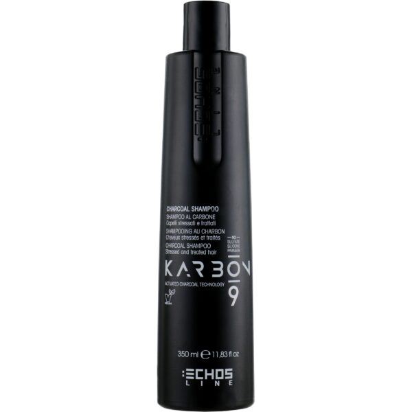 Echosline Karbon 9 Charcoal Shampoo - szampon do włosów zniszczonych z węglem, 350ml