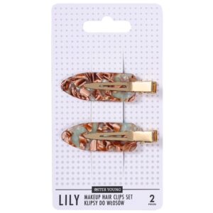 Sister Young Lily - klipsy do włosów do makijażu, różne kolory, 2szt Green Coffee | Kawowo-Zielony