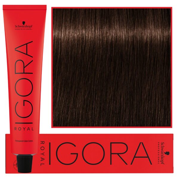 Schwarzkopf Professional Igora Royal - trwała farba do włosów o innowacyjnej formule, 60ml 4-6 | Średni Brąz Czekoladowy