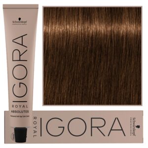 Schwarzkopf Professional Igora Royal Absolutes - trwała farba do włosów z kolagenem, 60ml 8-60 | Jasny Blond Czekoladowo Naturalny