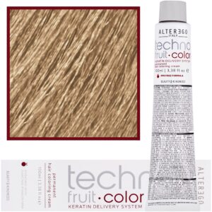 Alter Ego Technofruit Color – farba z keratyną do trwałej koloryzacji włosów, 100ml 10/0 | Platynowy Blond