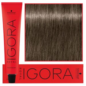Schwarzkopf Professional Igora Royal - trwała farba do włosów o innowacyjnej formule, 60ml 7-1 | Średni Blond Cendre