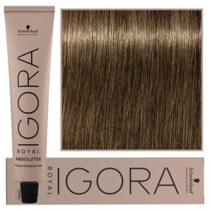 Schwarzkopf Professional Igora Royal Absolutes - trwała farba do włosów z kolagenem, 60ml 7-50 | Średni Blond Złoty Naturalny