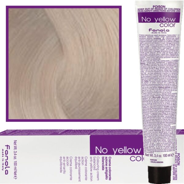 Fanola No Yellow - farba koloryzująca do włosów blond i siwych, chłodne tony, 100ml 9 ICE - Lodowy Bardzo Jasny Blond