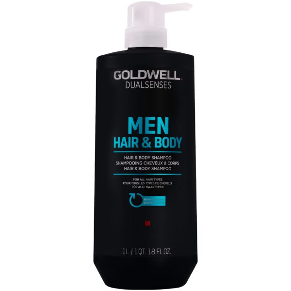 Goldwell MEN Hair & Body - szampon rewitalizujący do włosów i ciała dla mężczyzn, 1000ml