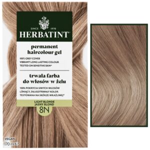 Herbatint Permanent Haircolour Gel – trwała, ziołowa farba do włosów w żelu, 170ml 8N | Jasny Blond
