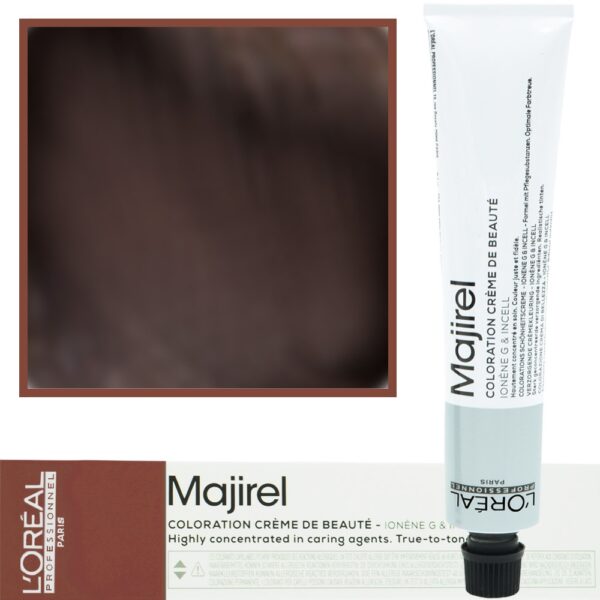 Loreal Majirel - profesjonalna farba do włosów, paleta kolorów, 50ml 4.35 Brąz Złocisto-Mahoniowy